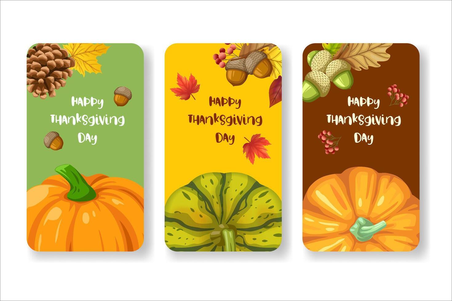 Happy Thanksgiving Day vertical card vector
