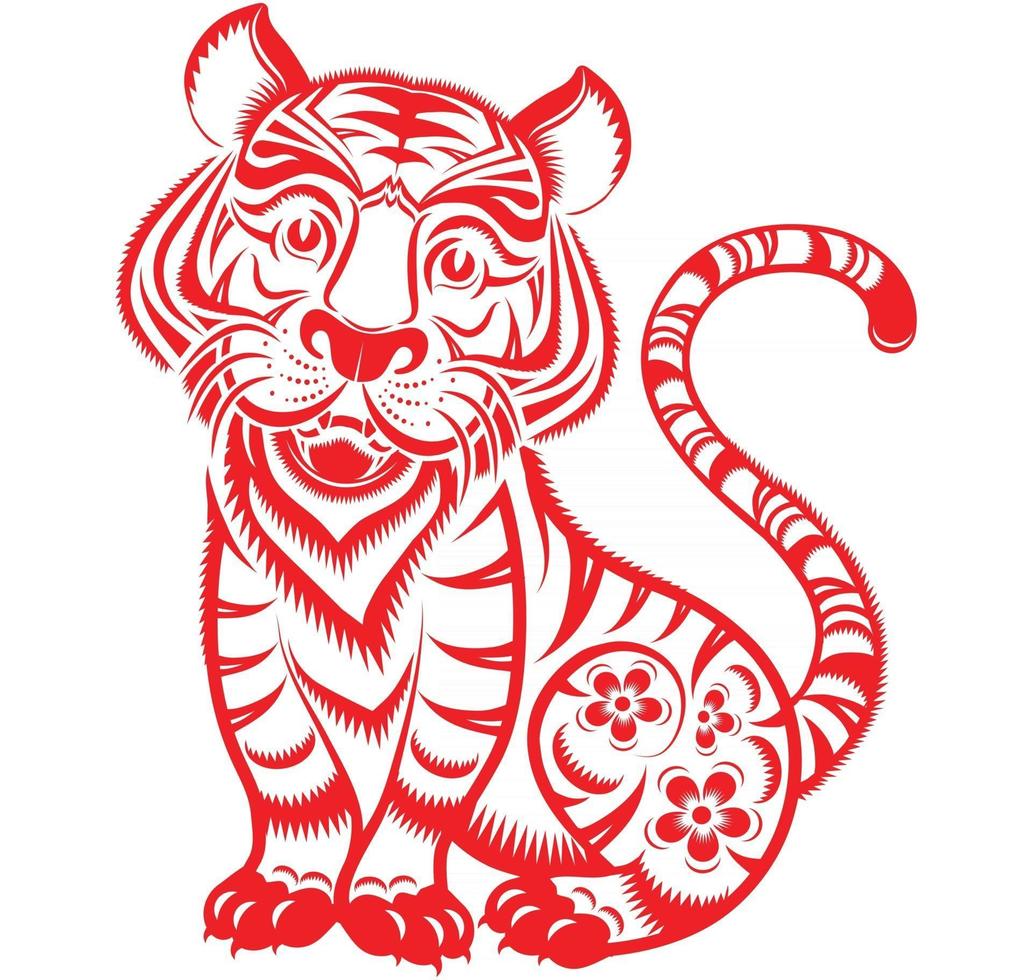 Happy chinese new year 2022 year of the tiger vector