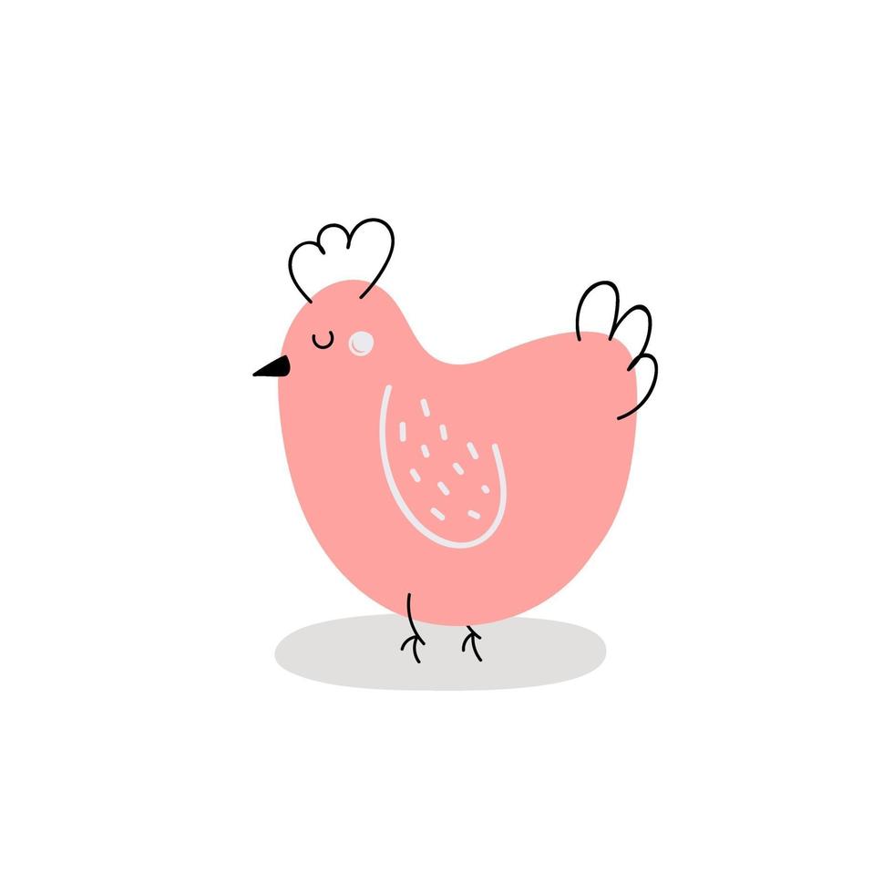 lindo pollo sobre fondo blanco. pollo de pascua vector