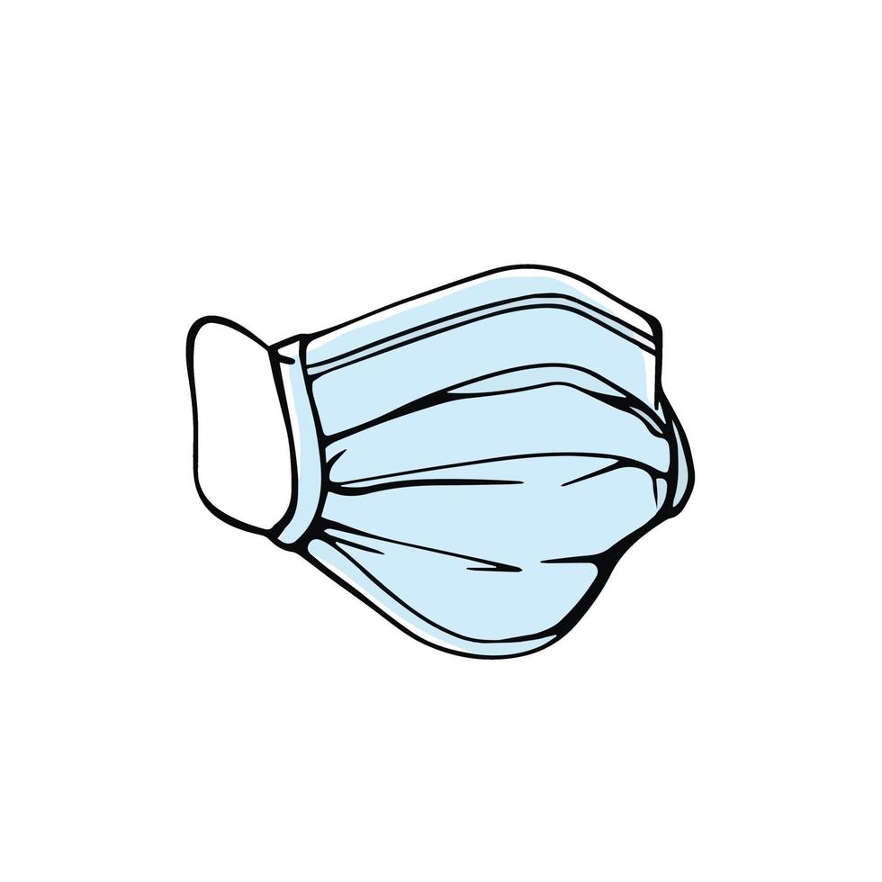 medical mask hand drawn vector illustration