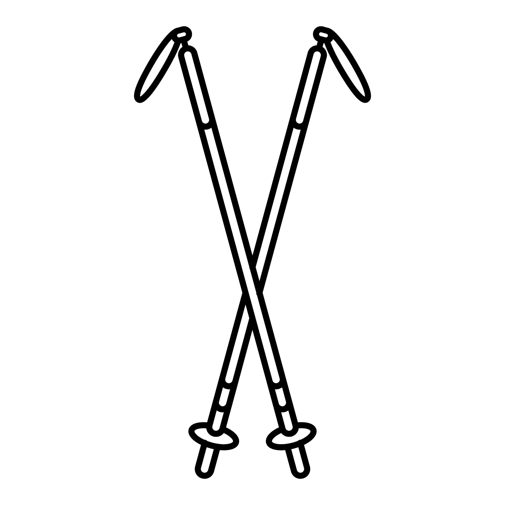 Nordic walking sticks icon. Tourist and hiking equipment. Hiking, rock