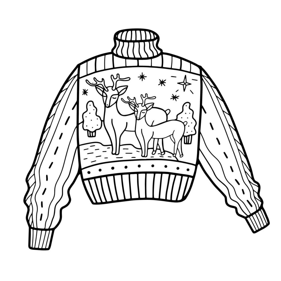 cute sweater. vector illustration in doodle style