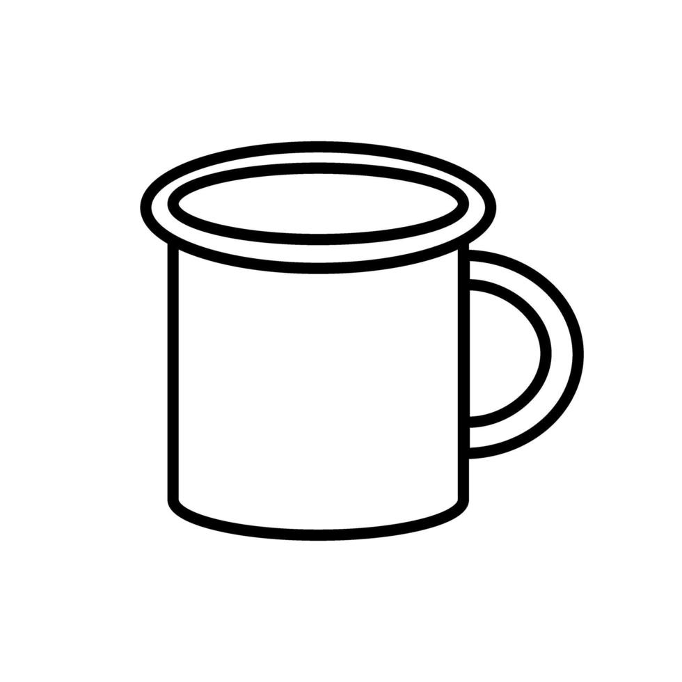 Cup or mug icon. Metal camping mug. Vector illustration.