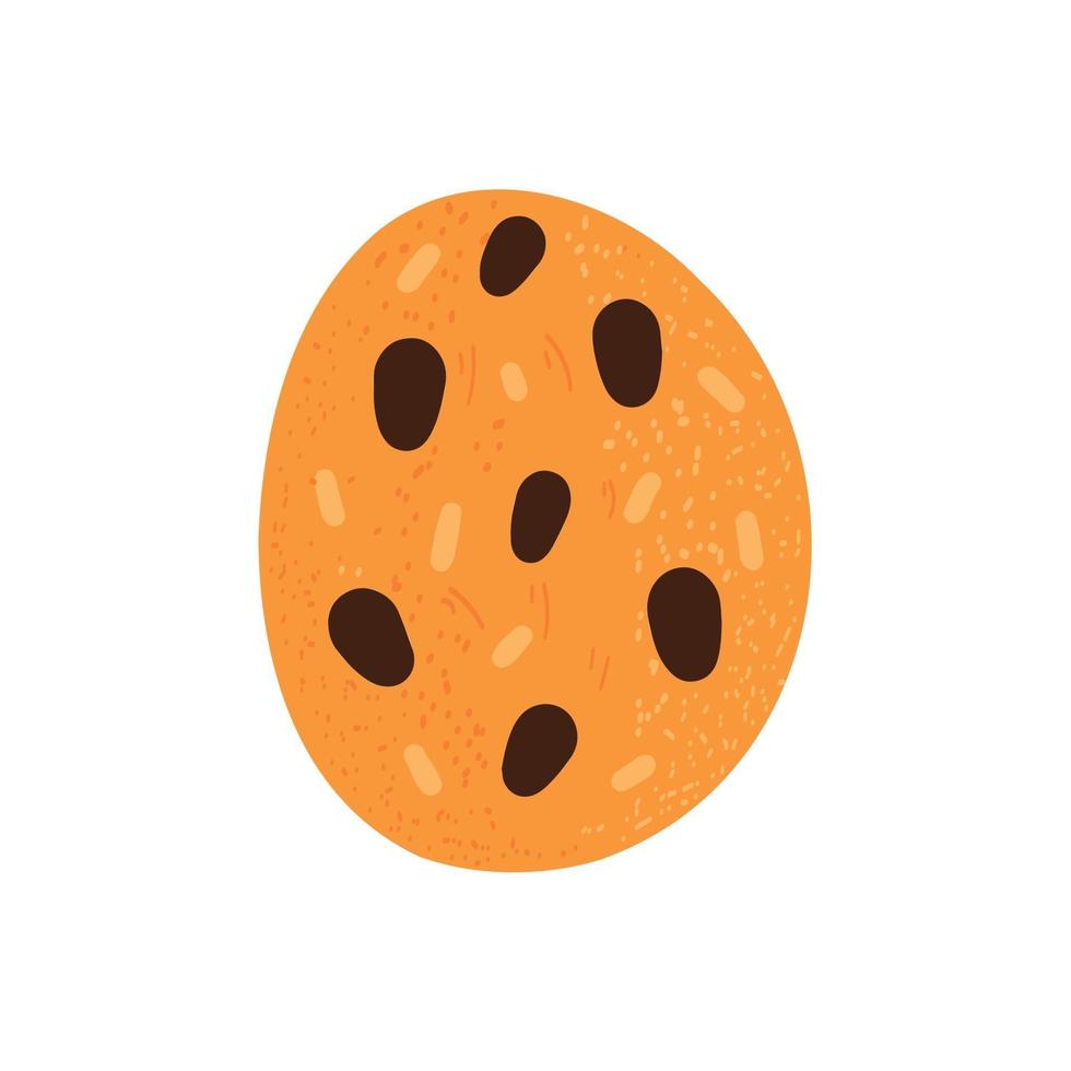 Oatmeal cookies with chocolate chips and raisins. Vector illustration