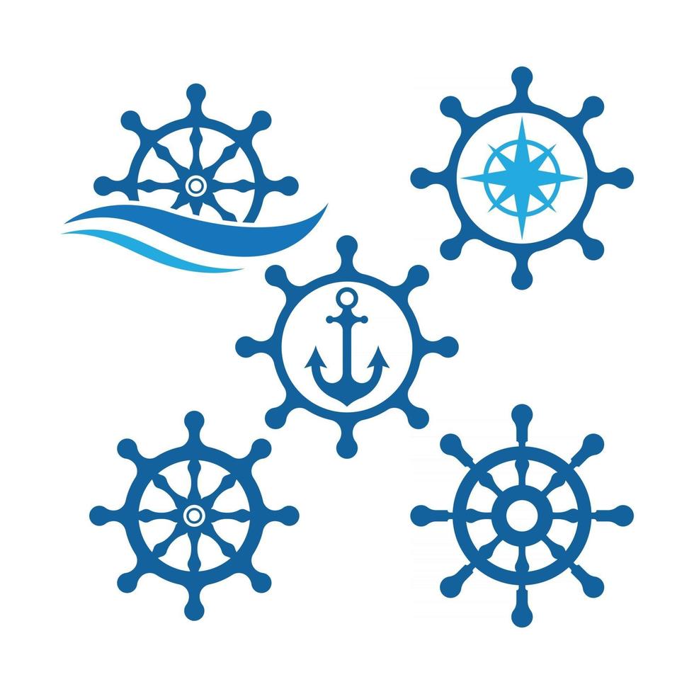 Steering ship logo images illustration vector