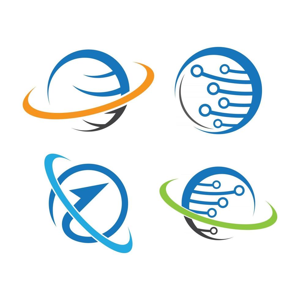 Global tech logo images illustration vector
