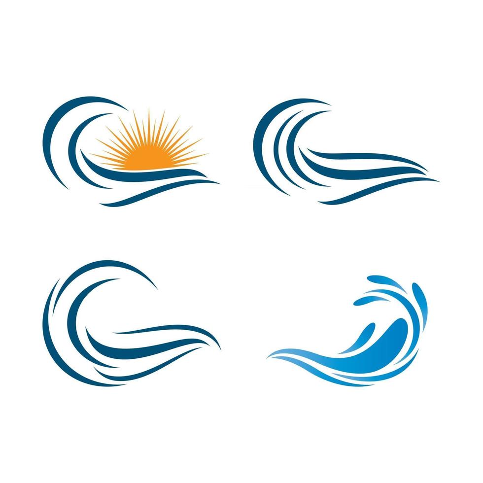 Water wave logo images vector