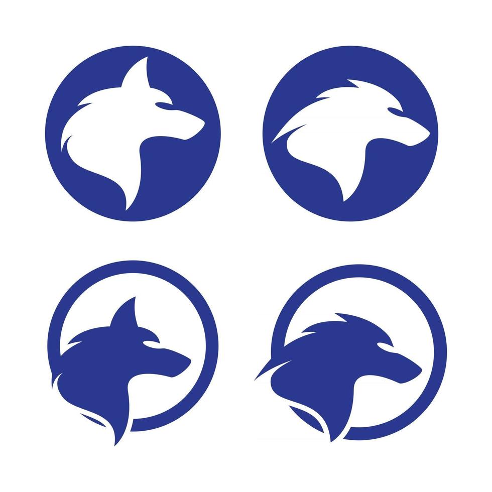 Wolf logo images vector