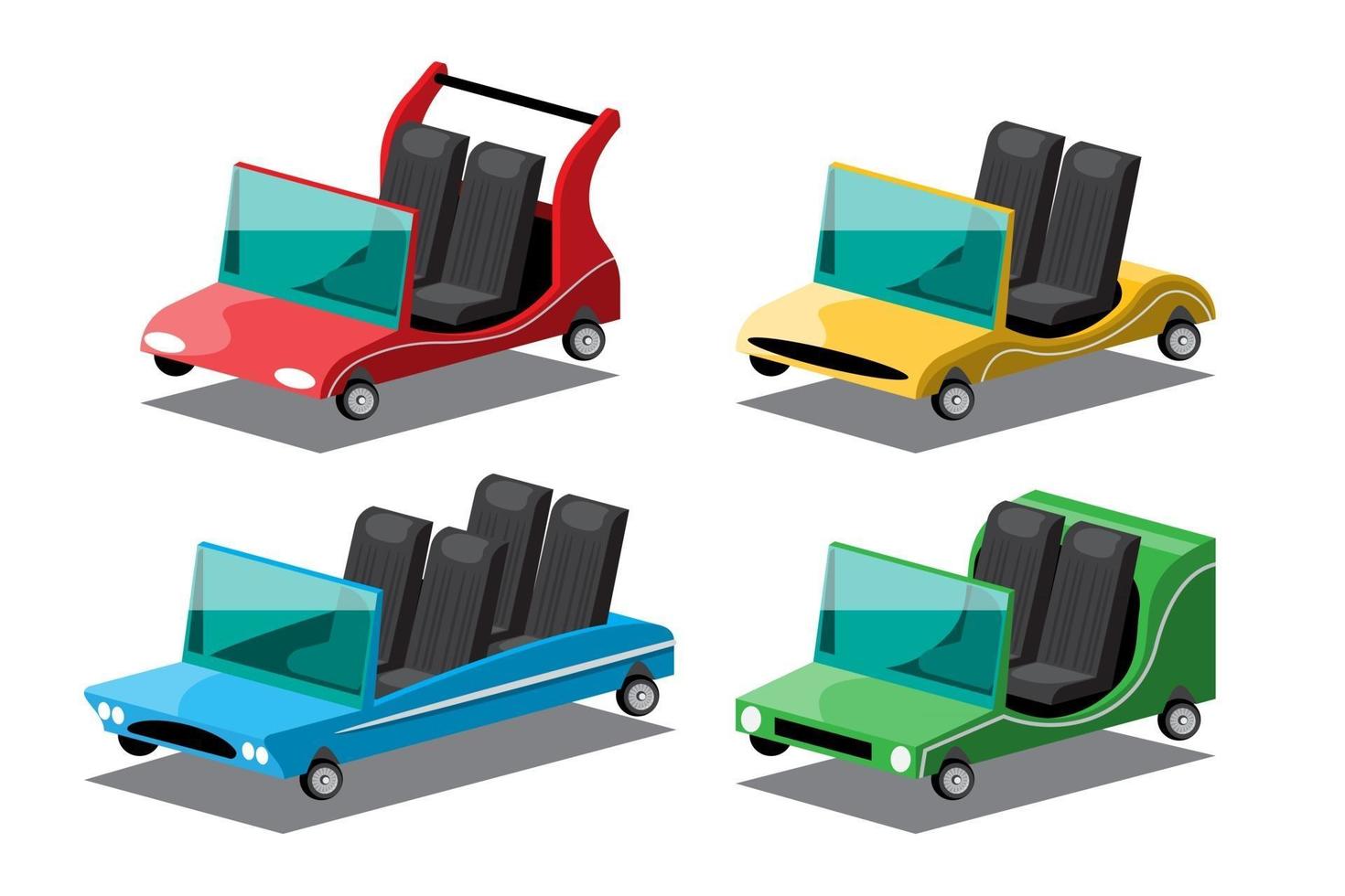 conjunto de coche convertible en vector de diseño vintage