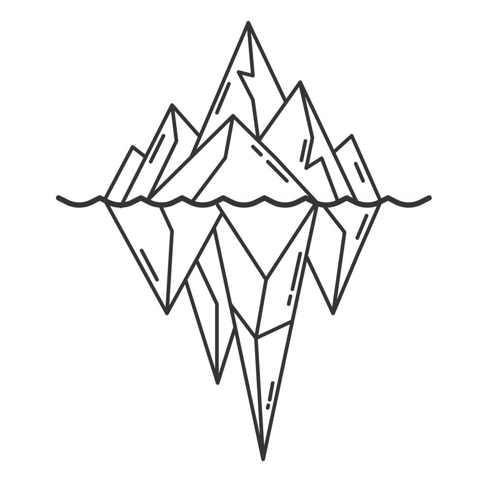 icono de iceberg en estilo de contorno. ilustración vectorial. vector