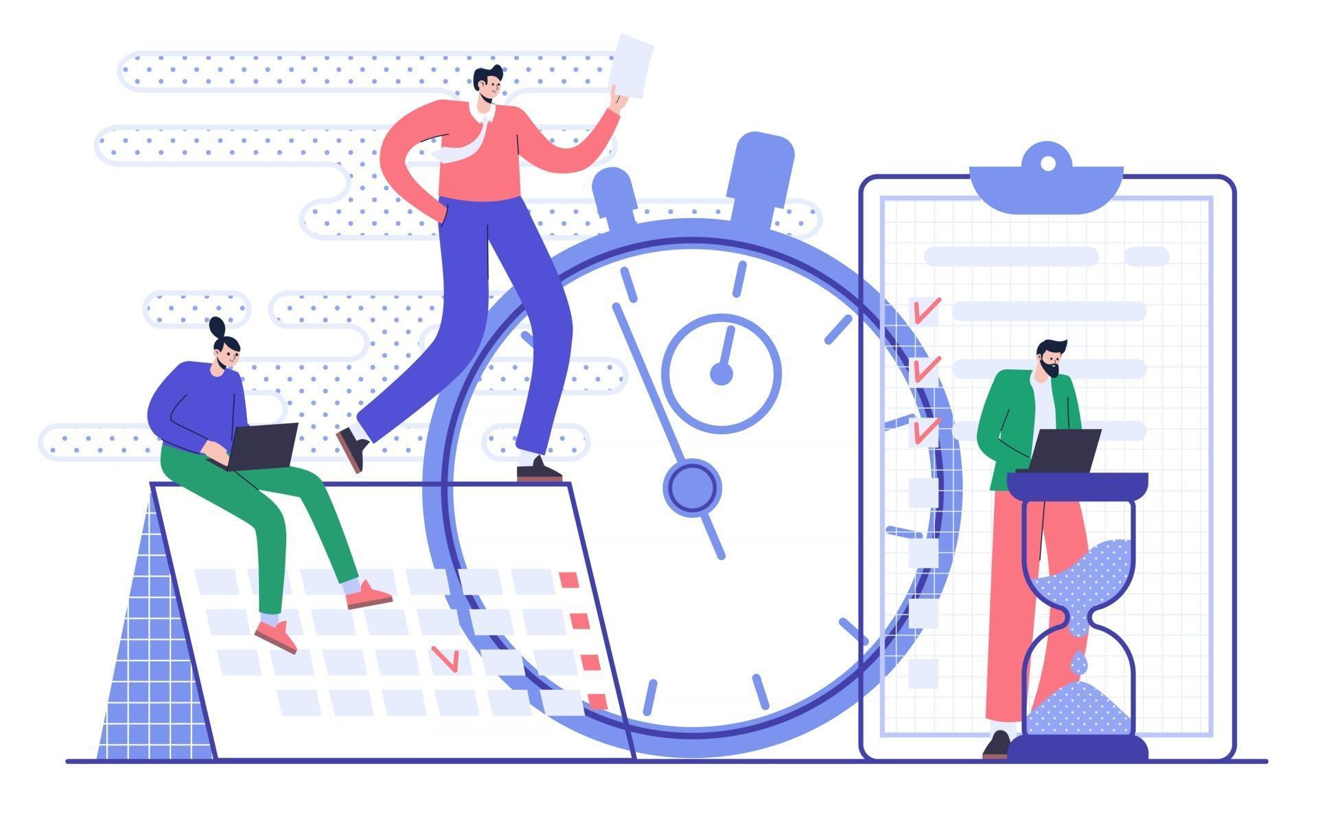 concepto de planificación y gestión eficaz del tiempo. organización del flujo de trabajo 