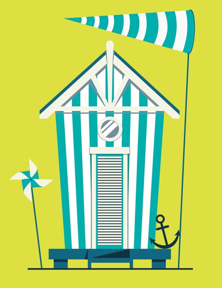 casa en la playa. cabaña en la costa. vector ilustración plana.