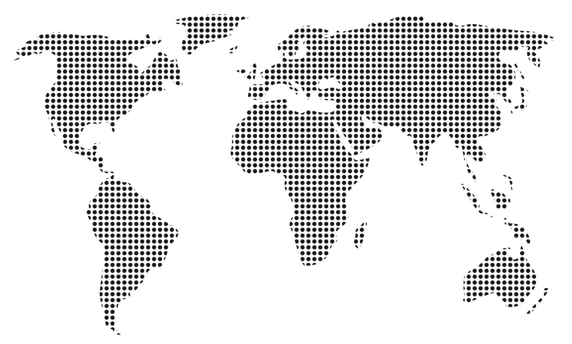 Dotted world map Vector template - Dotted World Map Template For Website Infographics Design Flat Illustration Vector 