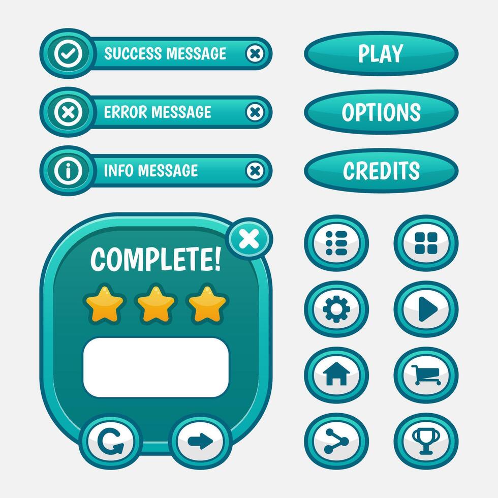 Set of game menu selection for rpg and adventure game vector