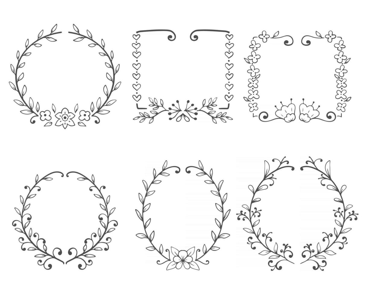 marco decorativo con adornos florales vector