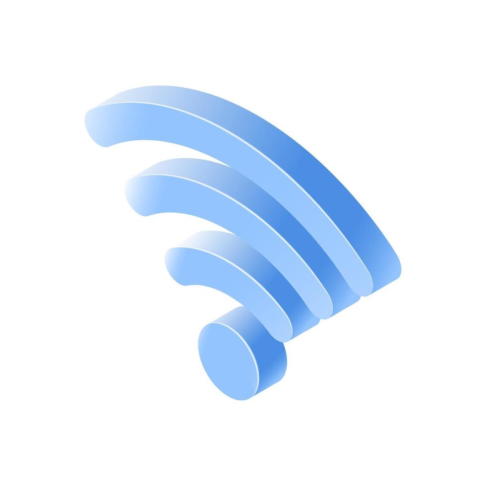 3D Isometric wifi symbol. vector art illustration.