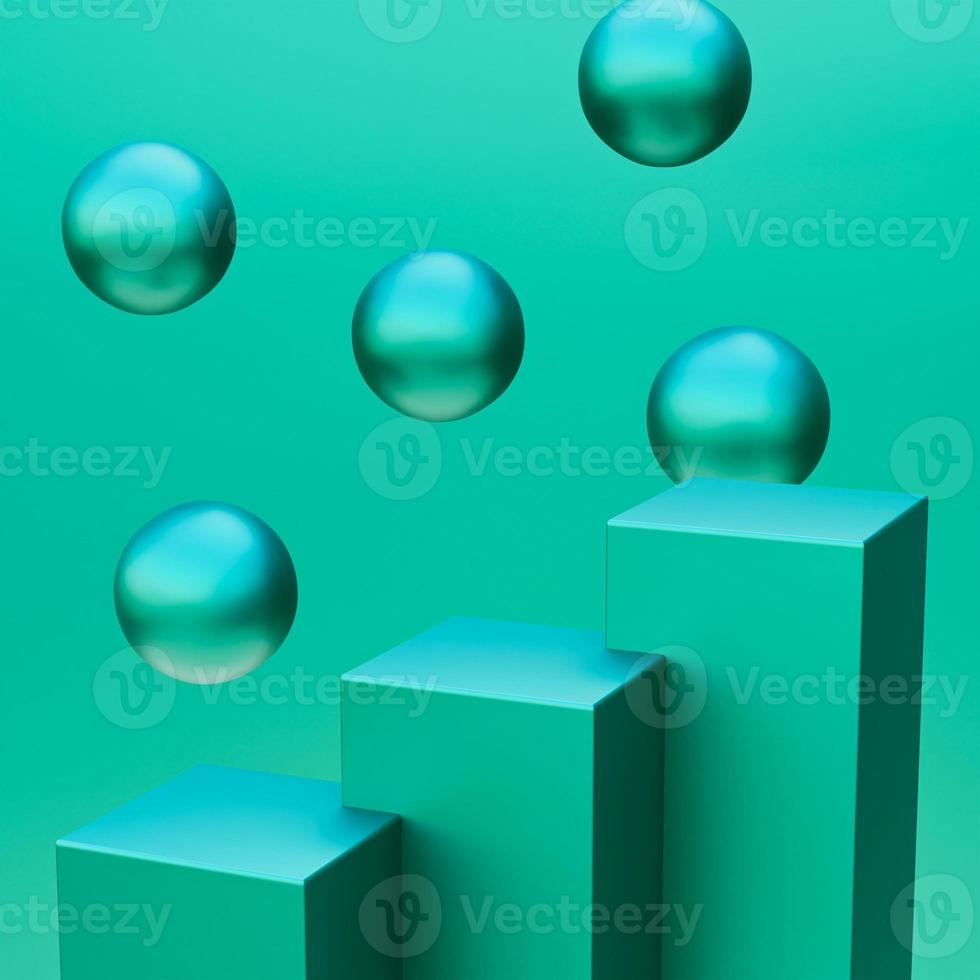 3d stage podium scene minimal studio background. Abstract 3d geometric shape object illustration render. Display for cosmetic fashion product. photo