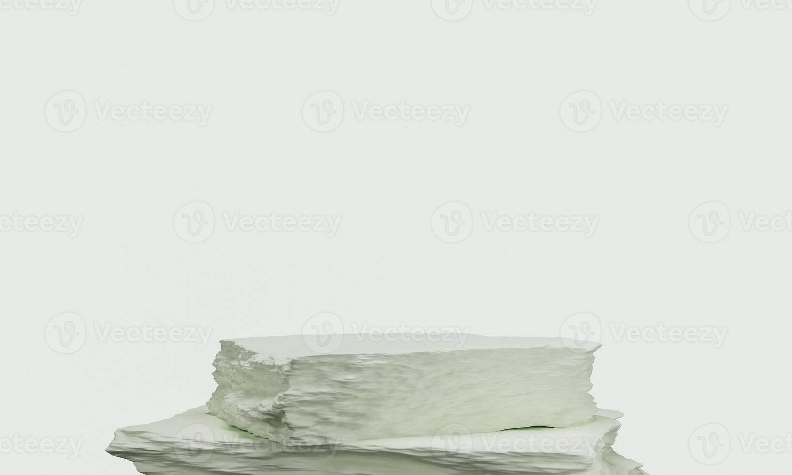 rock product display podium with pastel background. 3D rendering photo
