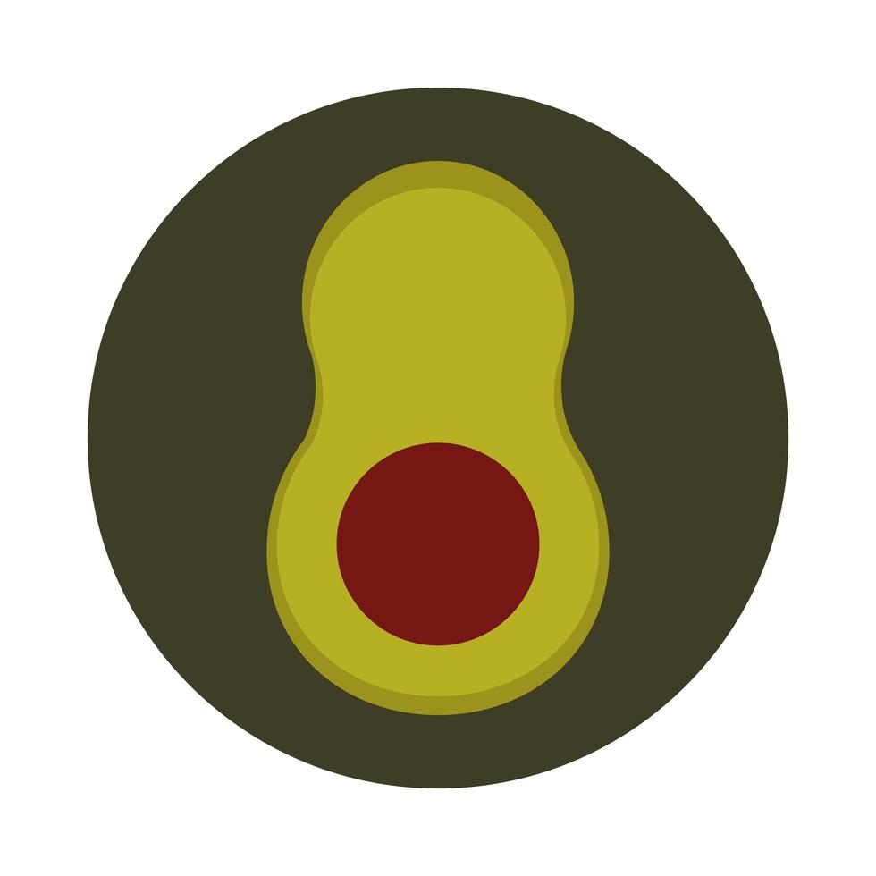 slice avocado vegetable fruit fresh food block and flat icon vector