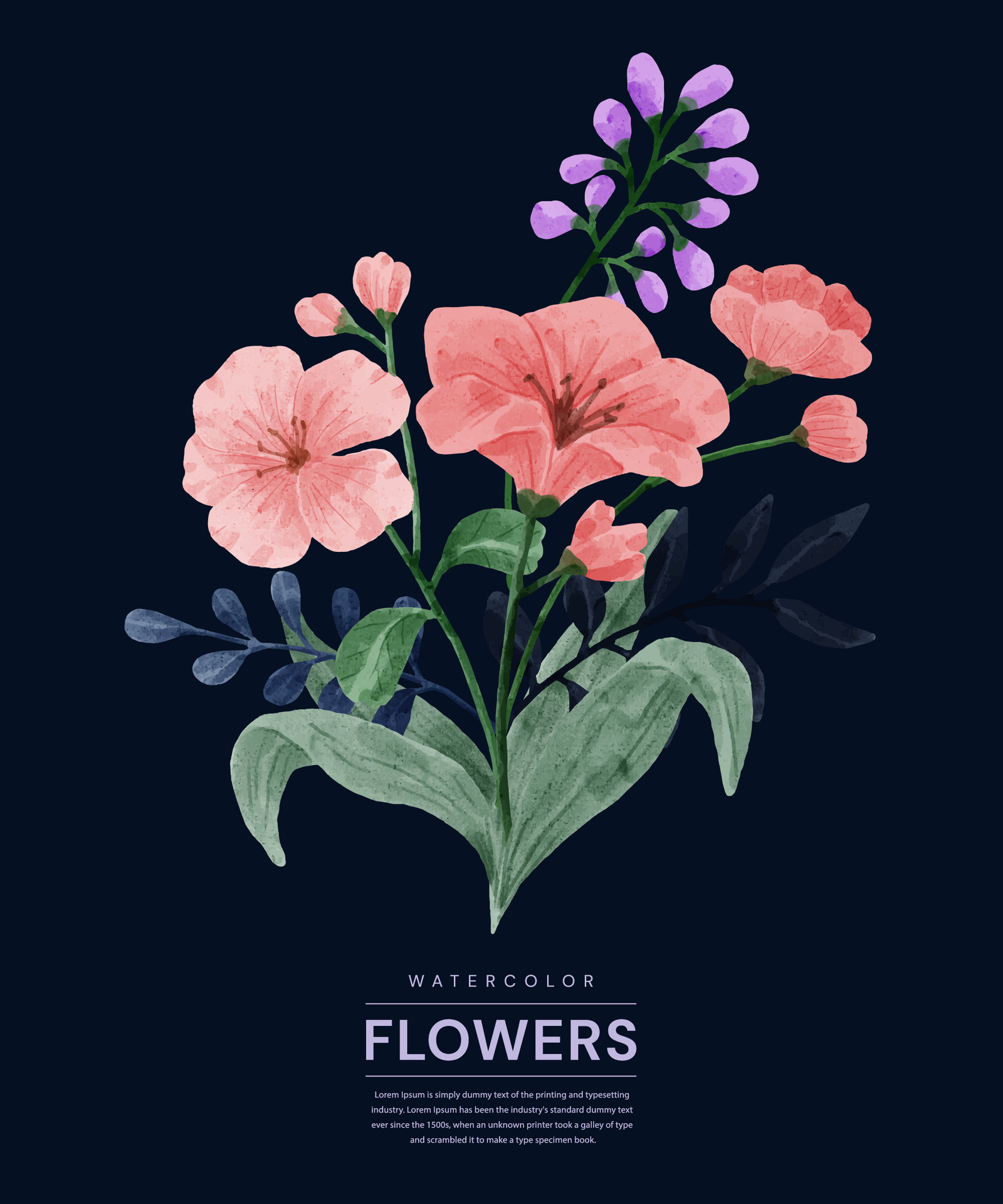 A Set Of Flowers Painted In Watercolor For Various Cards And Greeting Cards 2928755 Vector Art At Vecteezy