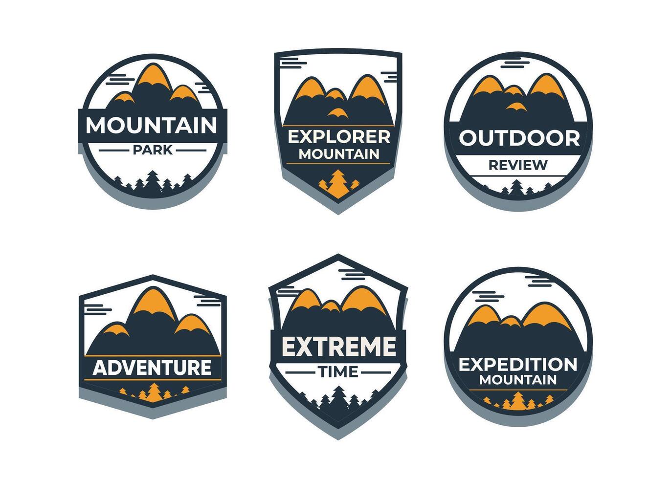 Explore Mountain Adventure symbol vector set