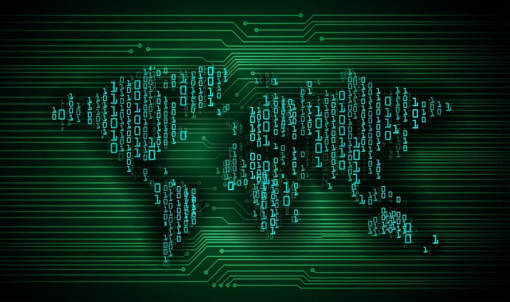 world binary circuit board future technology, blue hud cyber security concept background vector