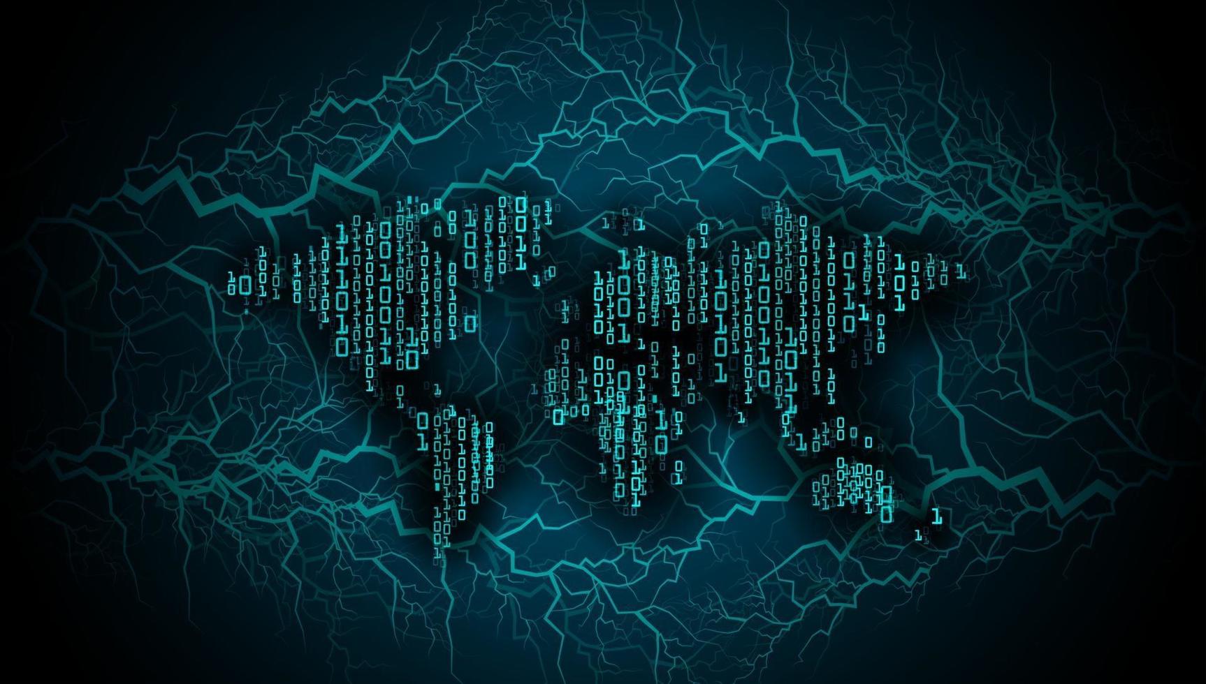 world binary circuit board future technology, blue hud cyber security concept background vector