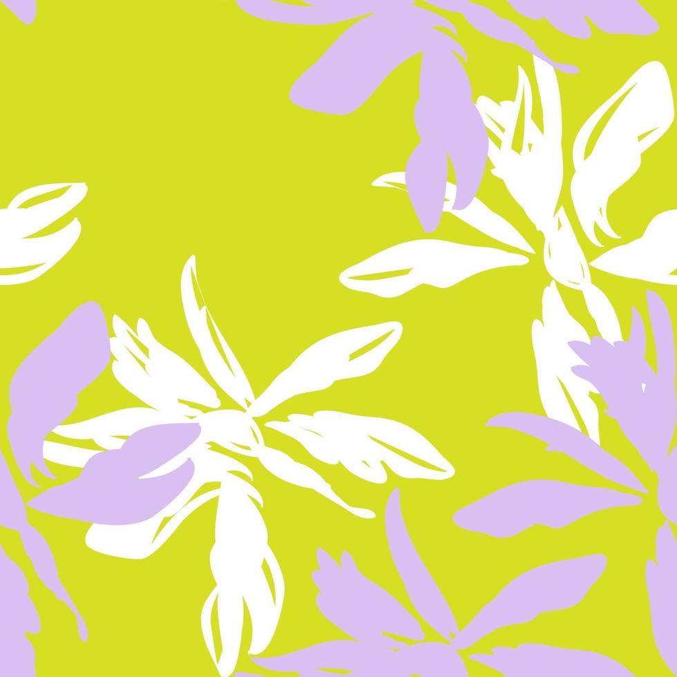 Yellow Botanical Floral Seamless Pattern Background vector