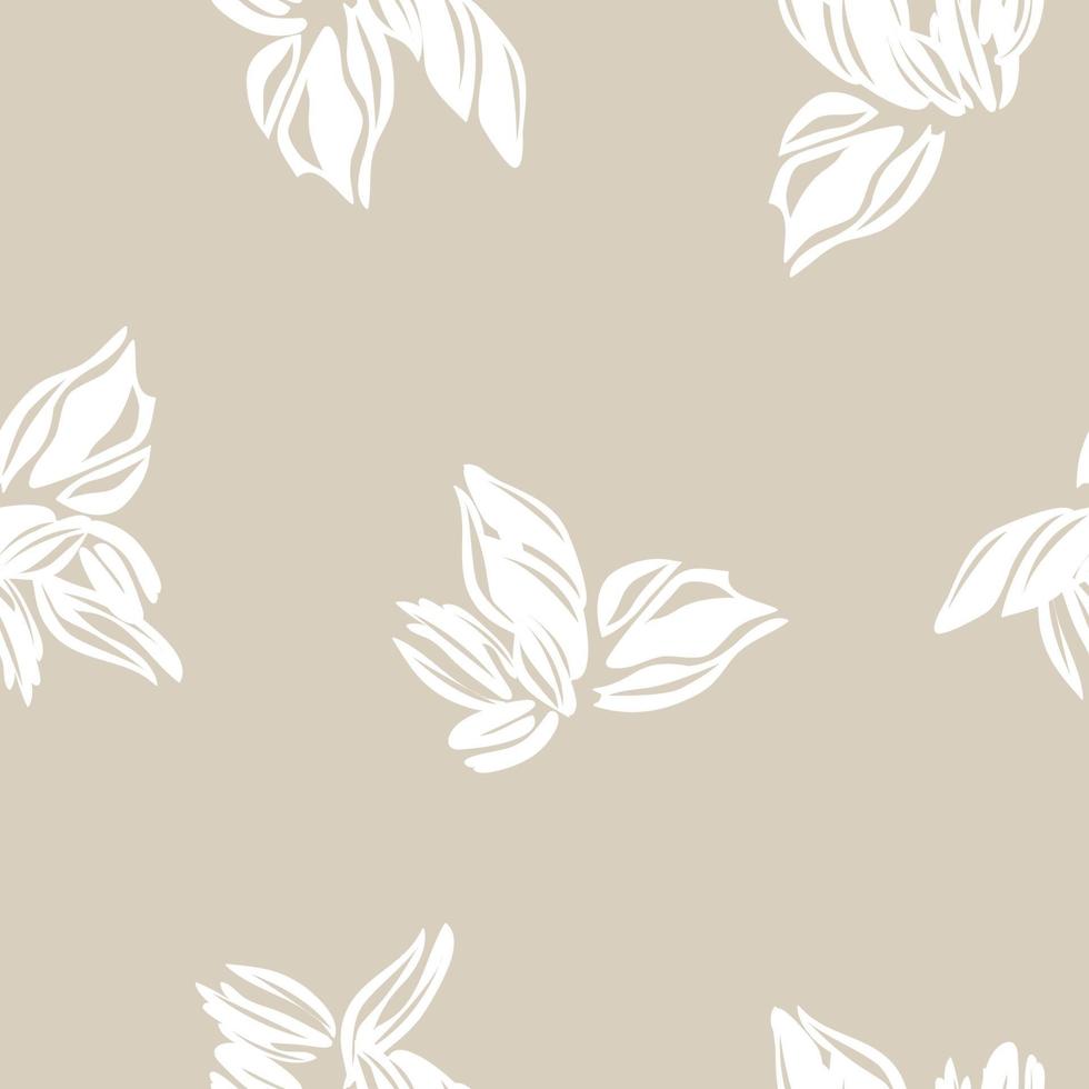 Brown Taupe Botanical Floral Seamless Pattern Background vector