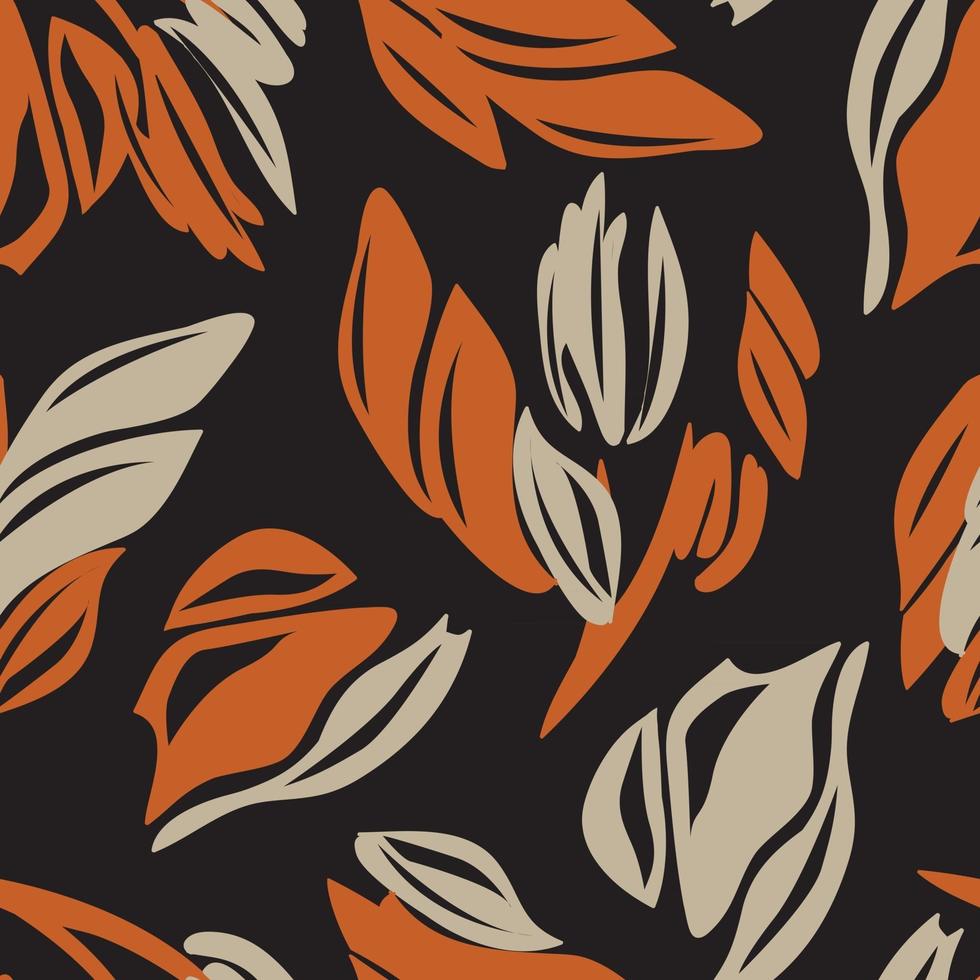 Brown Taupe Botanical Floral Seamless Pattern Background vector