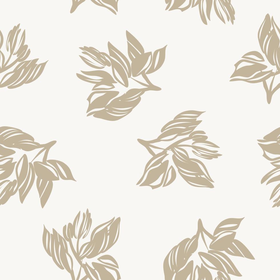 Brown Taupe Botanical Floral Seamless Pattern Background vector