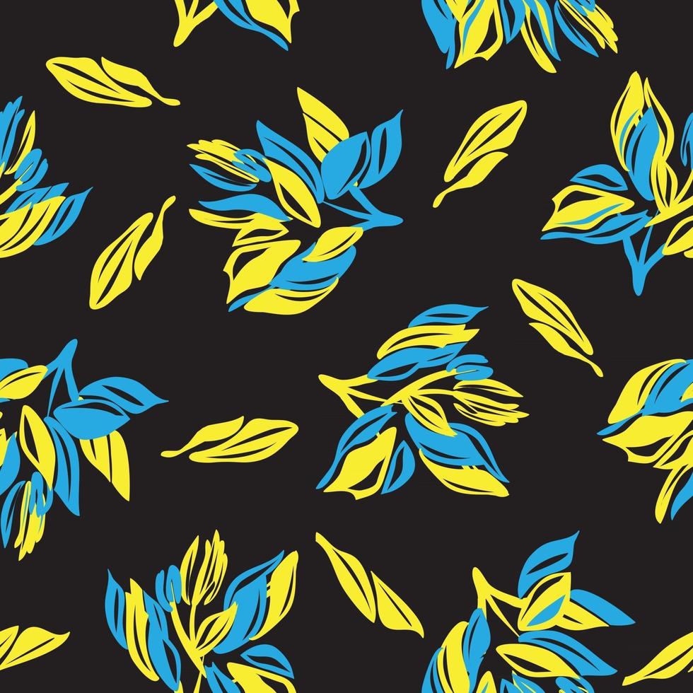 Yellow Botanical Floral Seamless Pattern Background vector