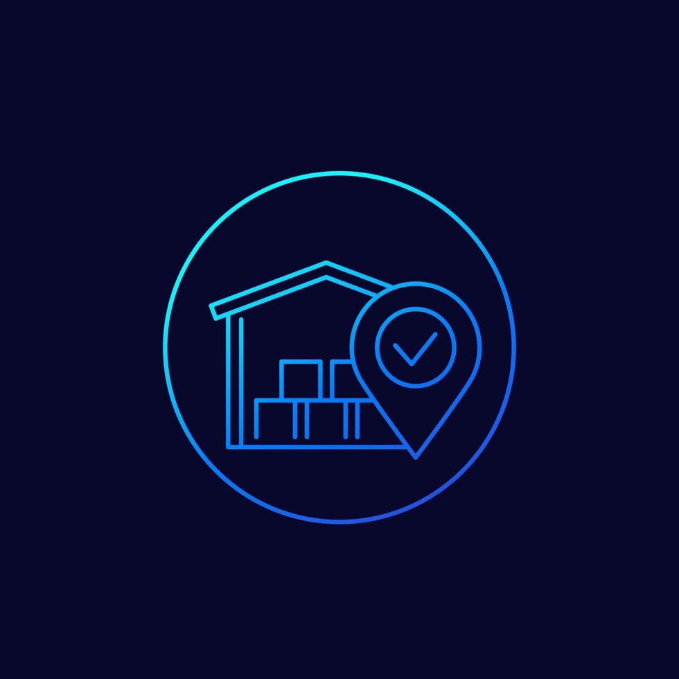 warehouse, logistics and distribution linear icon vector