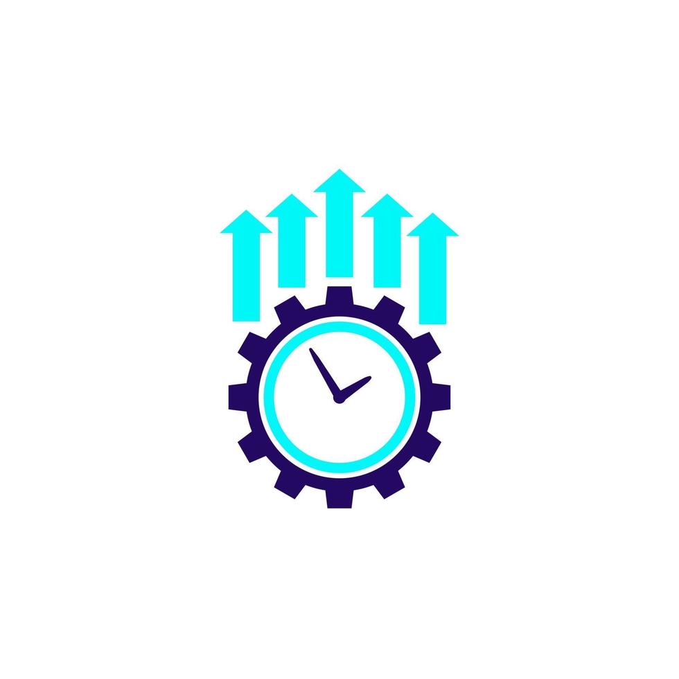 productivity and efficiency growth vector icon on white