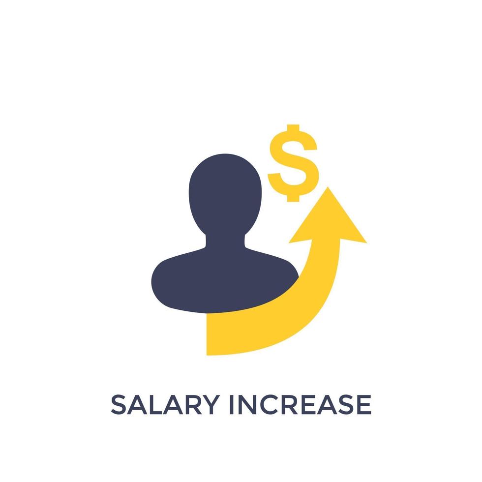 salary increase icon on white vector