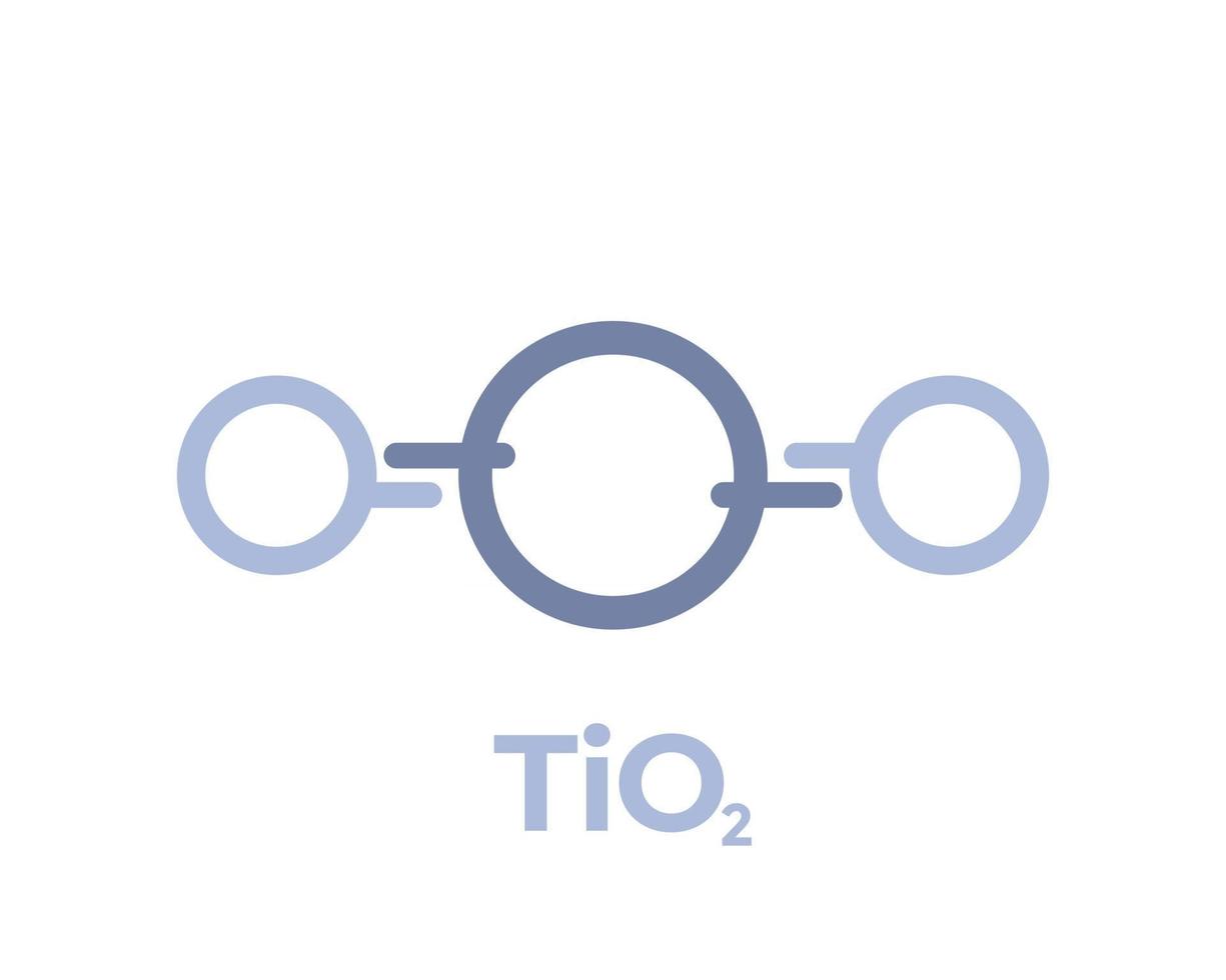 titanium dioxide molecule icon on white vector