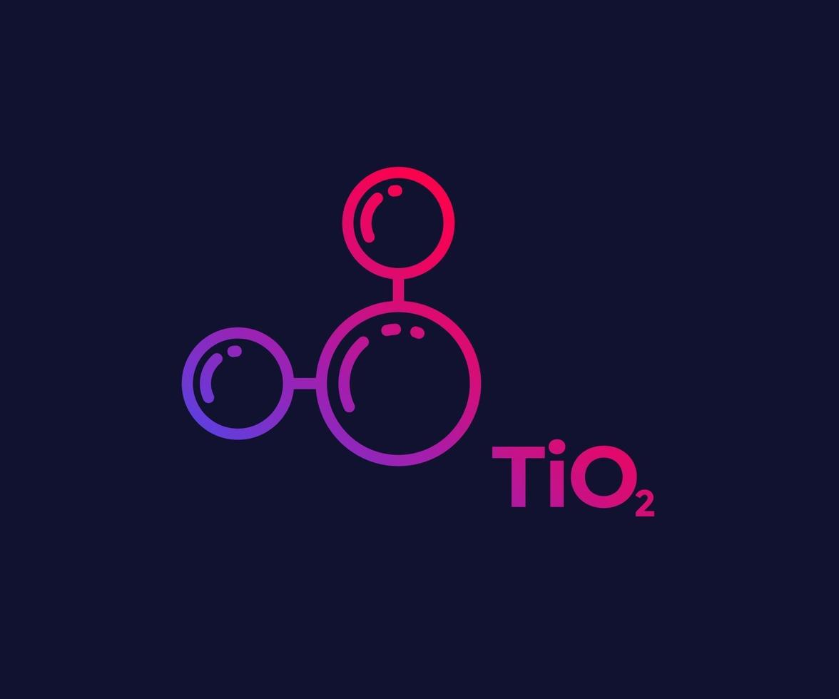 titanium dioxide molecule, linear icon vector