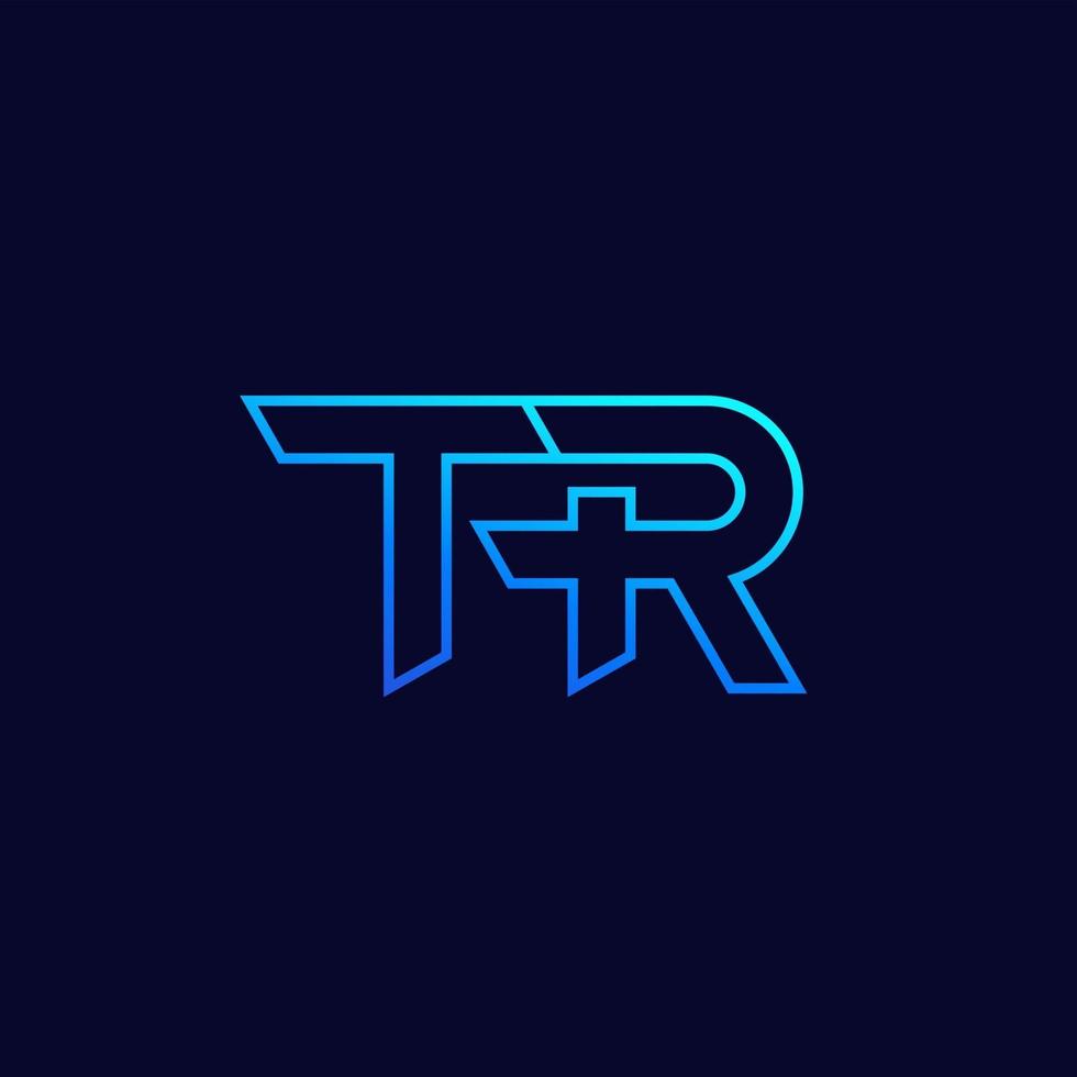 TR letter logo, monogram, vector linear design