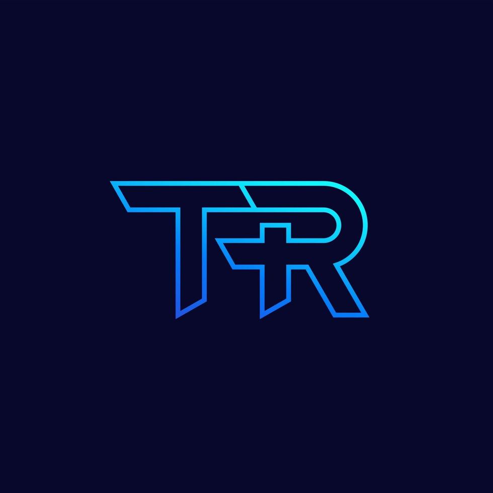 TR letter logo, monogram, vector linear design