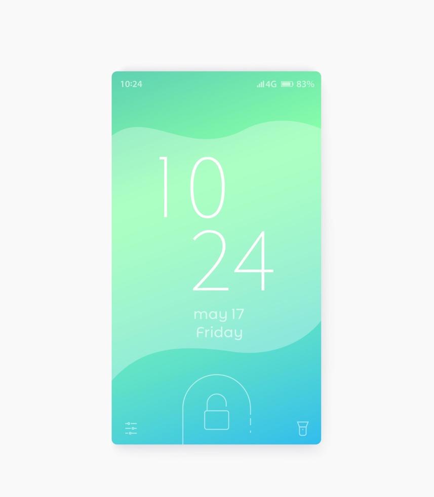 smart phone lock screen, vector ui