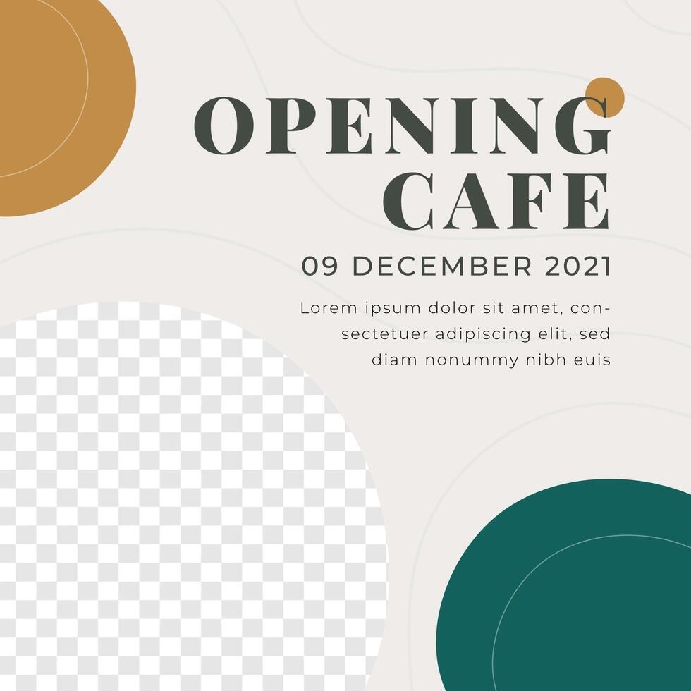 Coffee shop cafe sale discount poster social media post template soft modern minimalis style vector