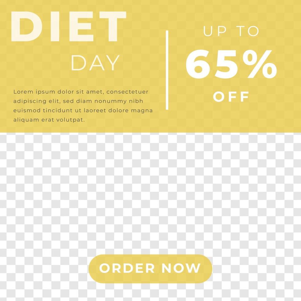 diet with perfect breakfast food menu sale discount poster social media post template modern minimalis style vector