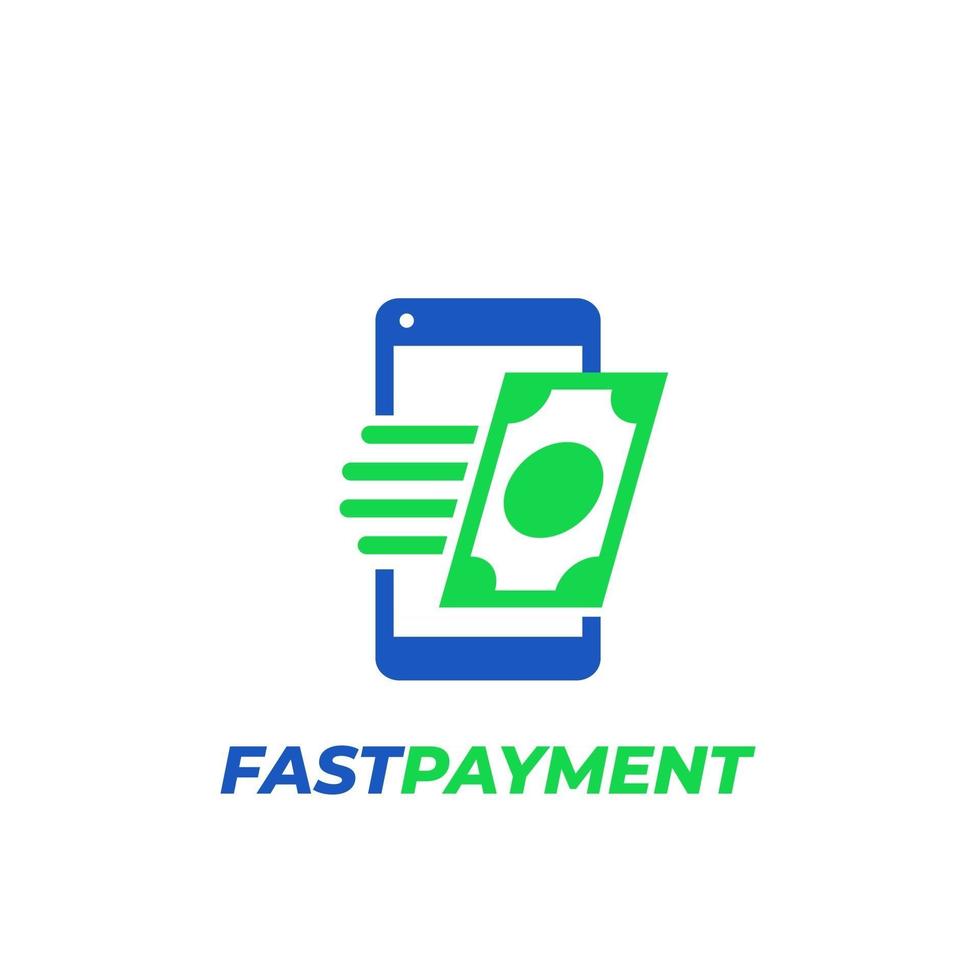 fast money transfer icon with phone vector