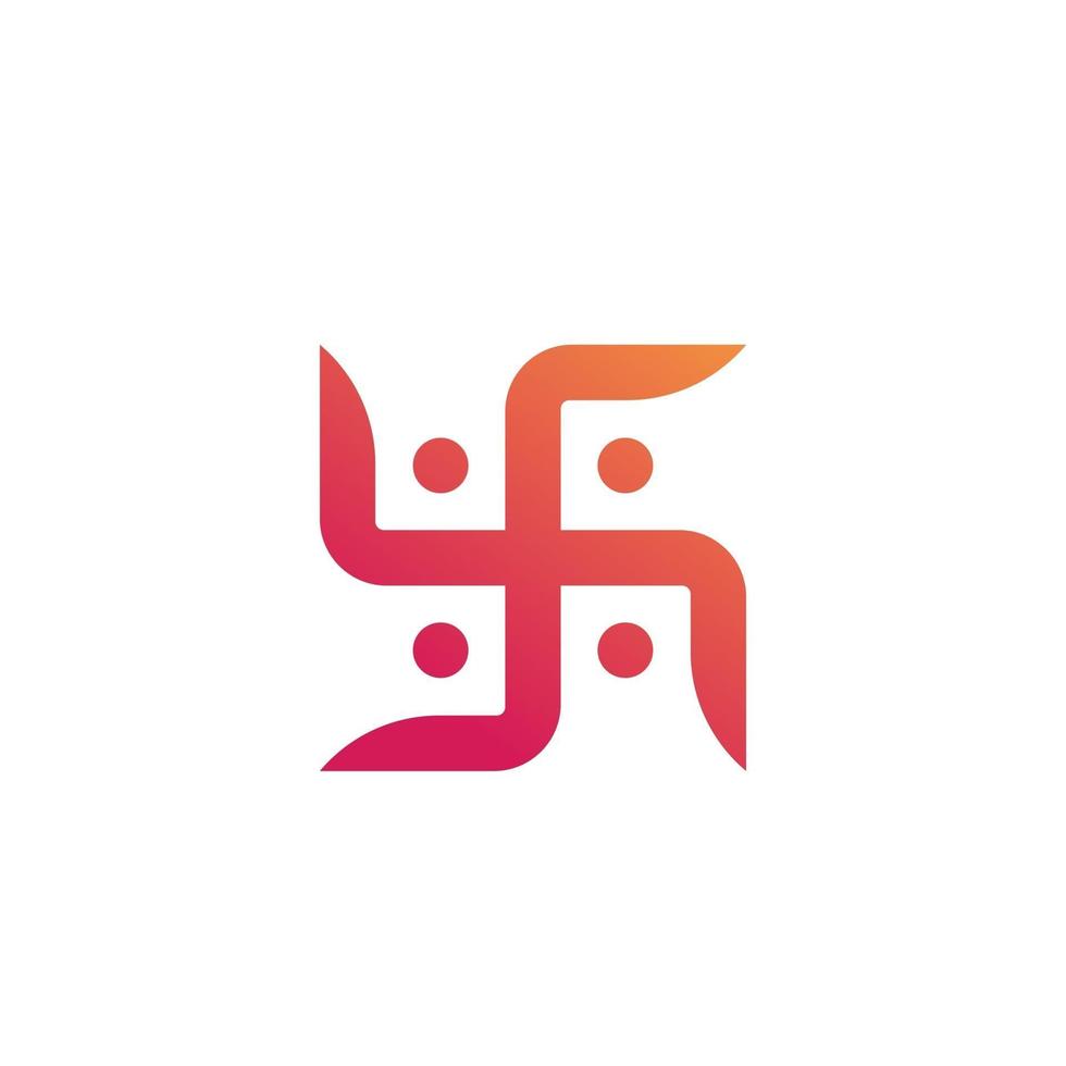hindu swastika, vector symbol