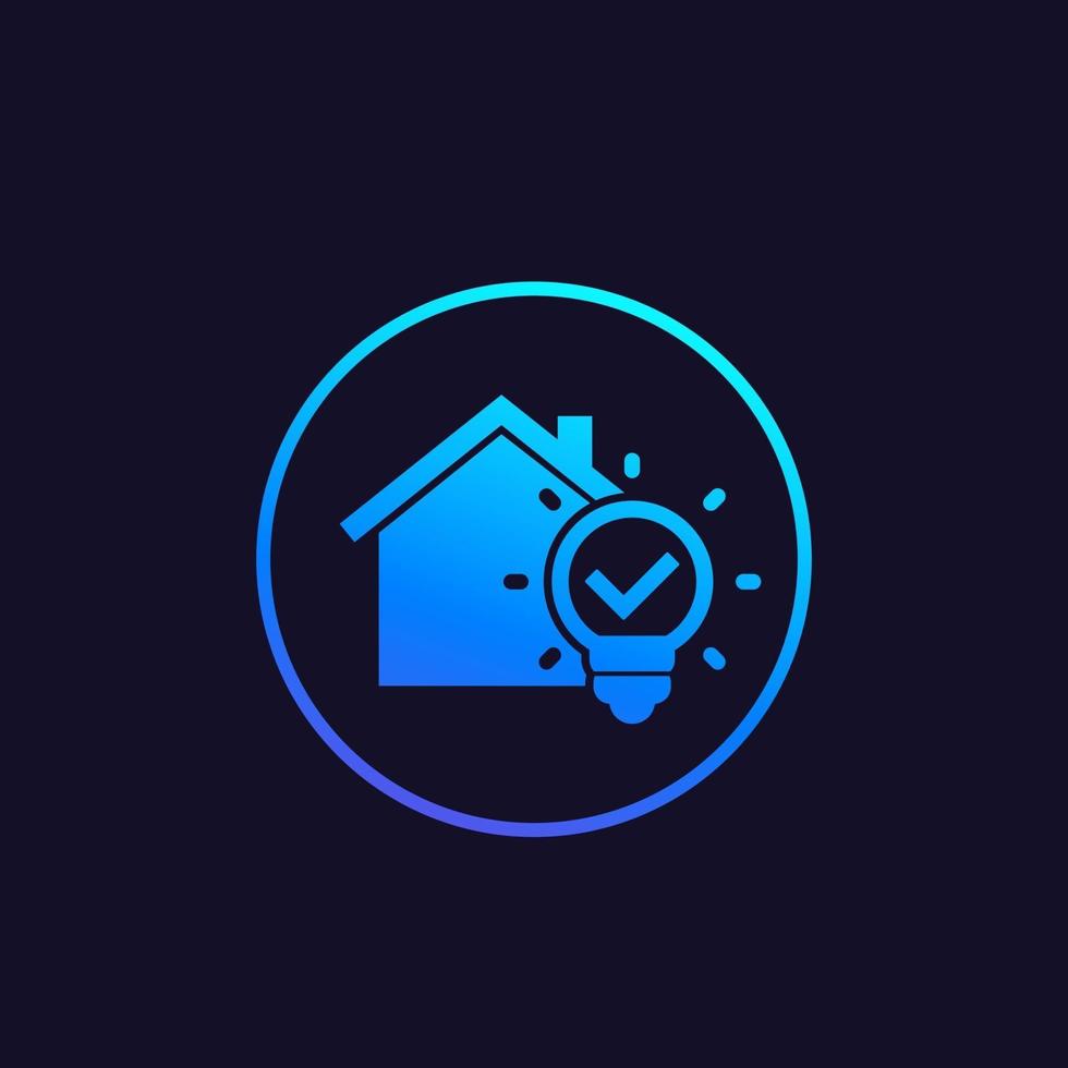 house and light bulb icon, vector