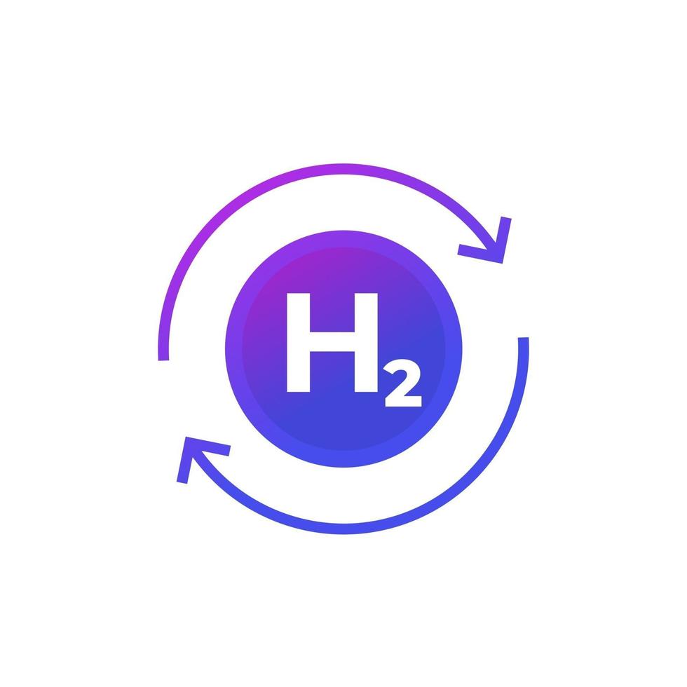 hydrogen vector icon with arrows