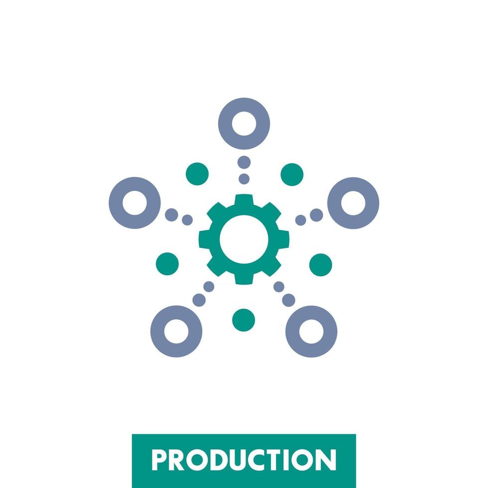 icono de producción aislado en blanco vector