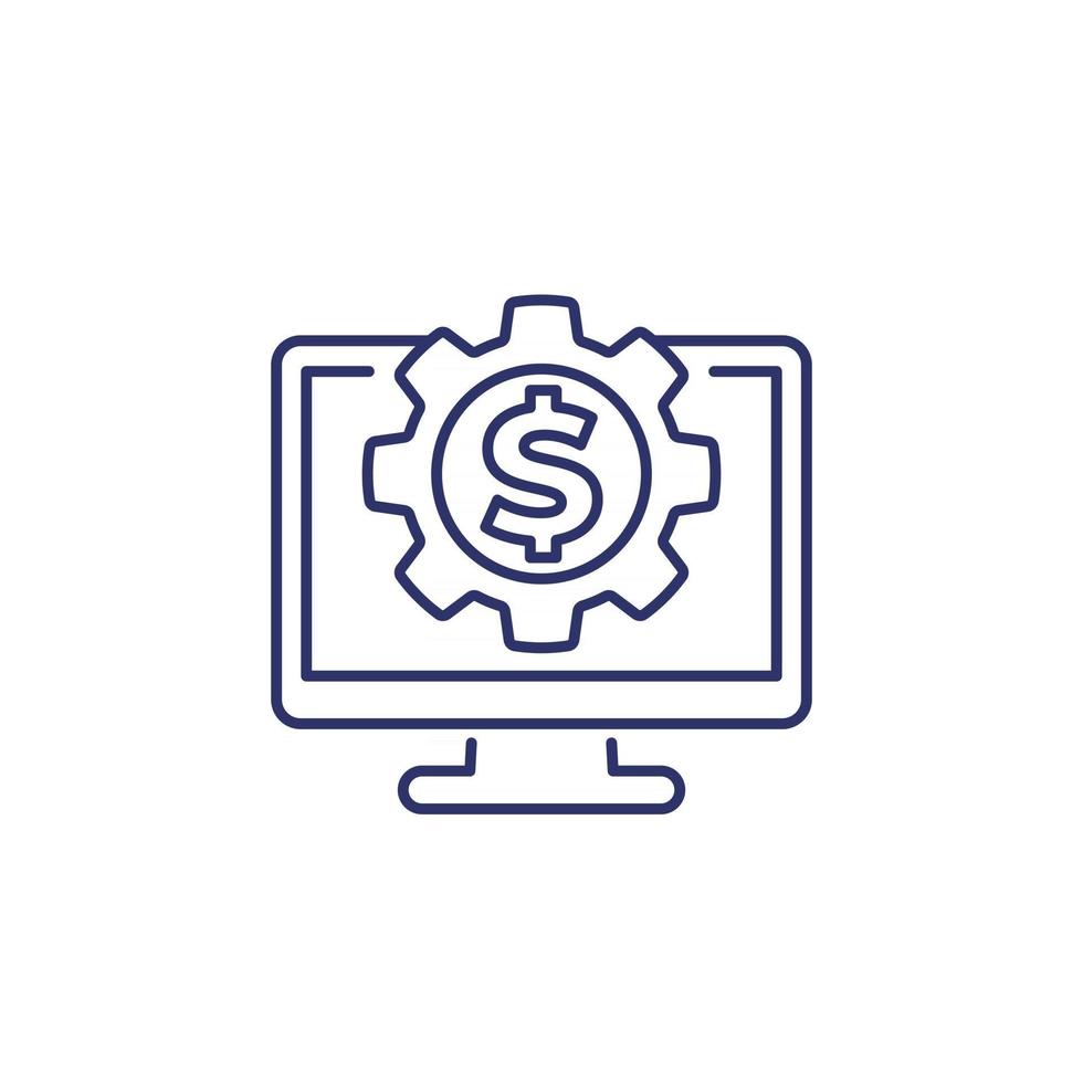 money management, finance line icon on white vector