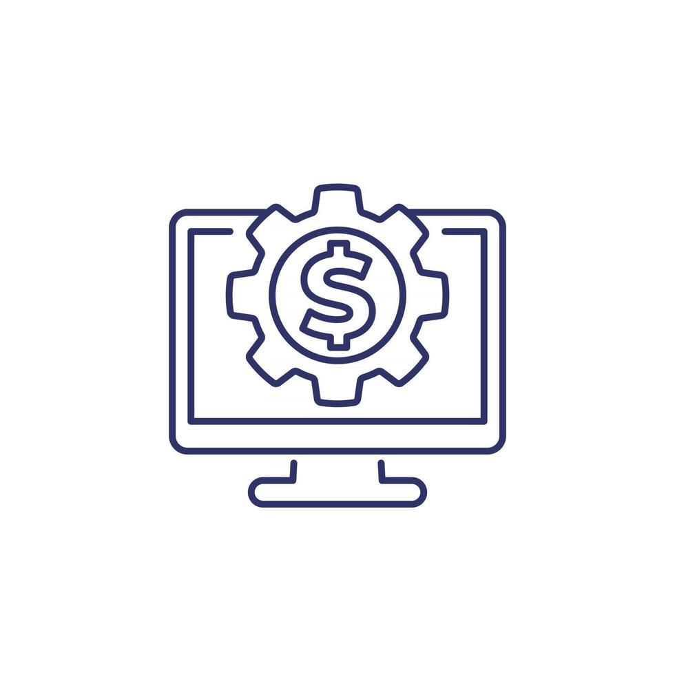 money management, finance line icon on white vector