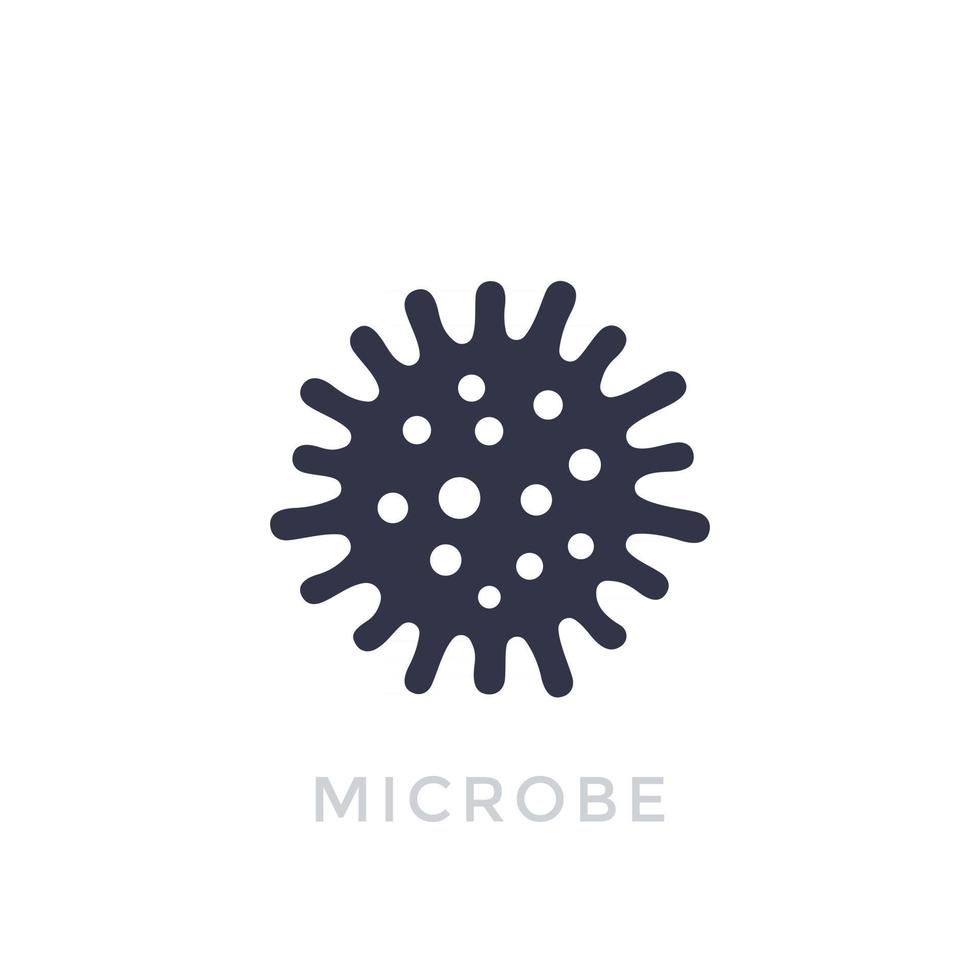 microbio, icono de bacteria aislado en blanco vector